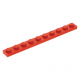 LEGO lapos elem 1x10, piros (4477)